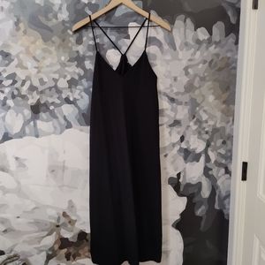 Zara Strappy Black Ankle Length Heavy Weight Cotton Dress - Size M